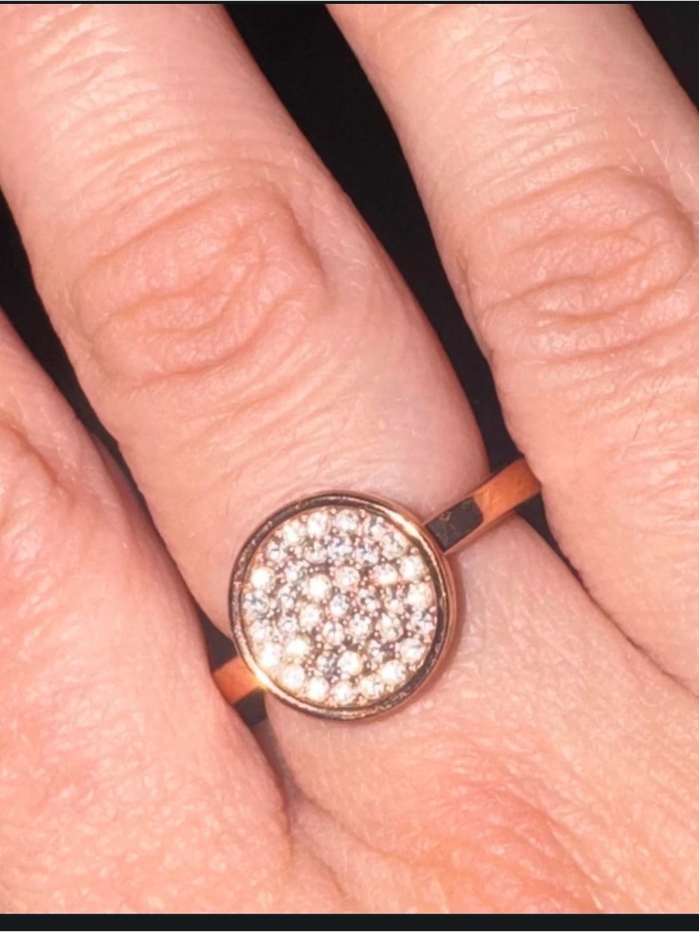 Coach Pave Oval Ring – Rose Gold Tone